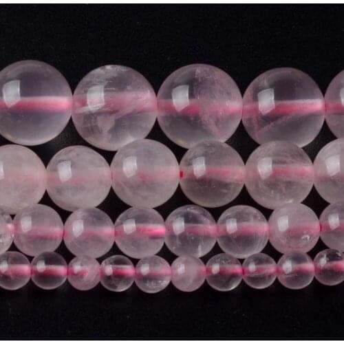 Natural Rose Quartzs Stone Round Loose Spacer Beads For Jewelry Making DIY Bracelet Handmade 4/6/8/10/12mm