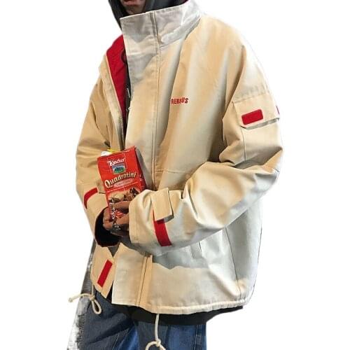 Mens jacket, collar, hoodless, cool work jacket, spring and autumn 2021 new casual functional baseball clothes