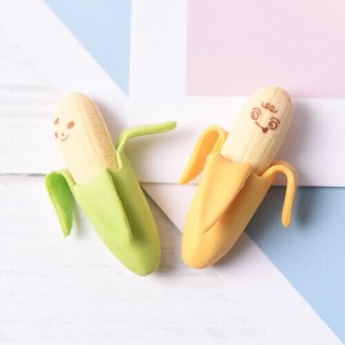 2PCS/set Cute Banana Eraser Office School Eraser School Gift Stationery Supplies