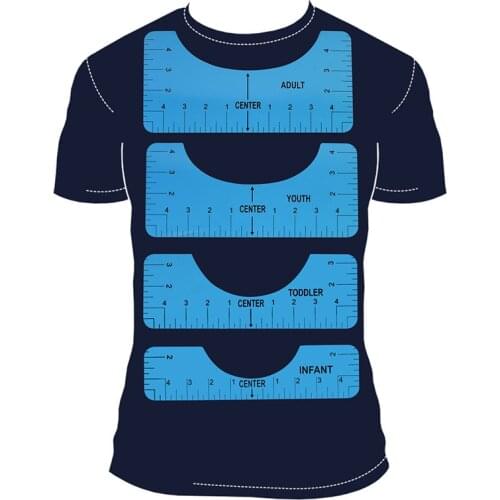 4pcs/set T-Shirt Alignment Ruler Guide Fabric DIY Chart Sewing Ruler Tool Multifunctional Tailor Accessories Measuring Ruler