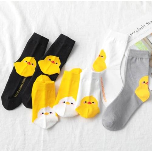 Cartoon Socks Animal Print Duck Cute Calcetines Harajuku Kawaii Women Skarpetki Kobieta Skarpety Mujer Meias Calcetas Funny Sock