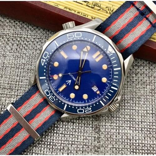 41mm Blue Dial Date Miyoda Movement 8215 MINGZHU Automatic Mens Watch Mechanical