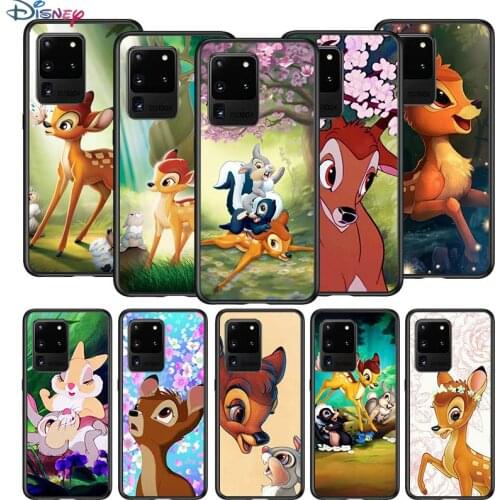 Bambi Cute for Samsung S20 FE Ultra Plus A91 A81 A71 A51 A41 A31 A21S A72 A52 A42 A02S Soft Black Phone Case