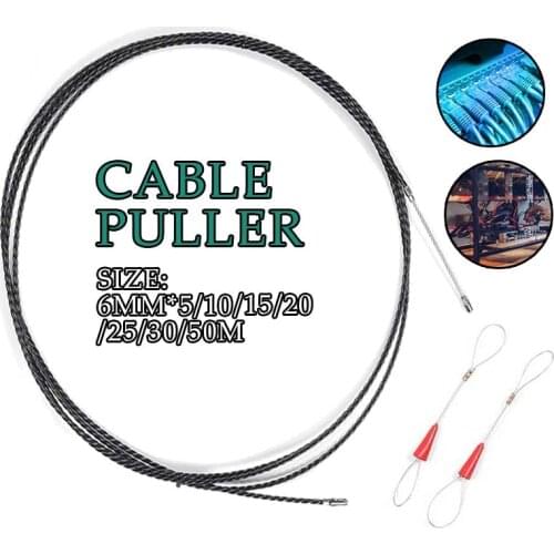 6MM 5MTO 50M Guide Device Fiberglass Electric Cable Push Pullers Duct Snakes Rodder Fish Tape Wire Cable Puller