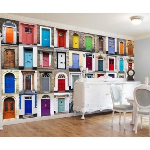 Continental wallpaper mural wall decoration 3D color door doors TV backdrop environmental non-woven mural