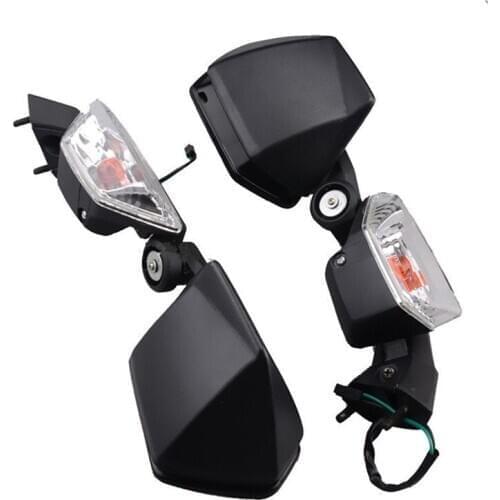 Pair Black Turn Signal Mirrors Rear View Mirrors For Kawasaki Ninja ZX-6R 2005-2008 ZX10R 2004-2010