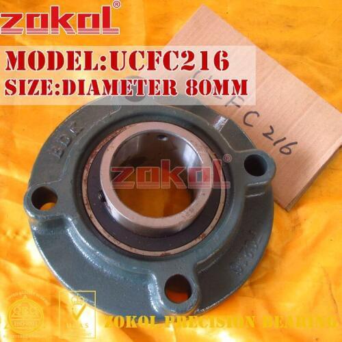 ZOKOL bearing Flange Cartridge Bearing Units UCFC216 TY90516Y Pillow Block Ball Bearing diameter 80mm
