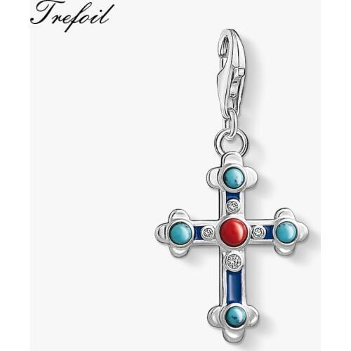 Ethno Cross Charm Pendant 2019 Winter Brand New Fashion Jewelry 925 Sterling Silver Bohemia Gift For Women Fit Bracelet
