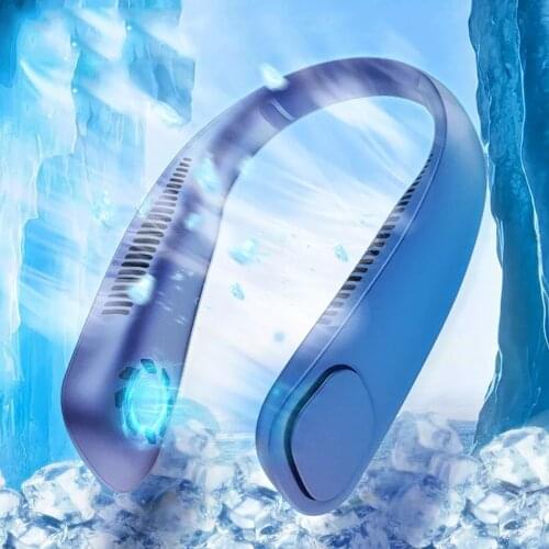 Portable Neck Fan Mini Air Conditioning Fan USB Summer Electric Fan Bladeless Fan Leafless Hanging Fans Air Cooler Neckband Fans