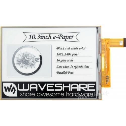 Raspberry Pi 10.3inch E-Ink Raw Display/Display HAT with 1872×1404 Resolution IT8951Controller USB/SPI/I80/I2C Interface