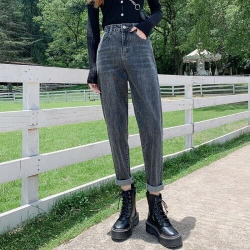 Plus Size Boyfriend Pleated Loose Mom Harem Jeans Streetwear High Waist Turnip Denim Pants Tide Mujer Harlan Vaqueros