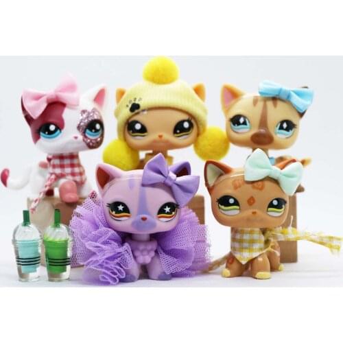 Rare Pet Short Hair Cats#2291 #1962 #886 #933 #1120 Figure Toys With 13pcs Accessories Lot