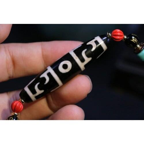 Treasure Magic LKbrother Magic Power Tibetan Old Agate 3 Eye Lianshifaqi dZi Bead Amulet Necklace Pendant