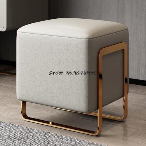 Light Luxury Modern Strong Simple Makeup Stool Minimalist Bedroom Dressing Net Red Small Stool Soft Seat Shoe Changing Stool