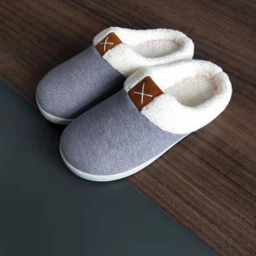 Woman Slippers for Men Safety Shoes Couples Home Slippers Girl Winter Warm Cotton Shoes Non-slip Hairy Memory Cotton Large Size