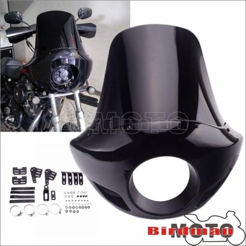 Universal 5.75inch Headlamp Fairing Motorcycle Headlight Sport Windshield Cover for Harley Sportster Dyna Touring Street Bob XL