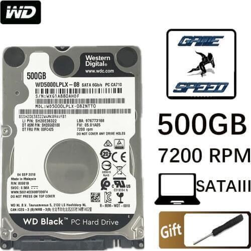 WD Black 500G 2.5" SATA III Internal Hard Disk Drive 500Gb gaming game HDD HD Harddisk 32M 7mm 7200 RPM for Notebook Laptop