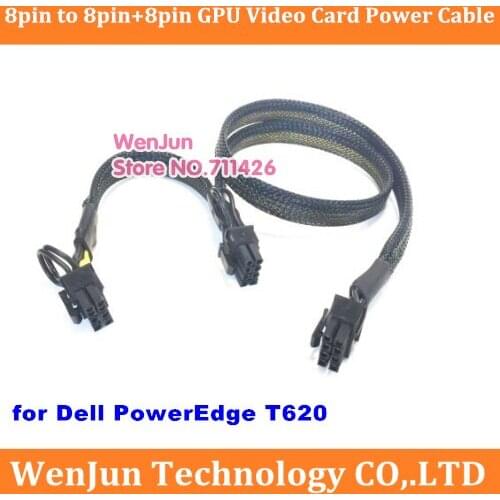 High Quality black sleeved PSU 8pin to 6pin+8pin GPU Video Card power cable for DELL PowerEdge T620