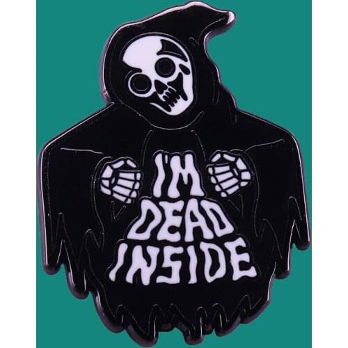 I'm Dead Inside Lapel Enamel Pins Collect Metal Cartoon Brooch Badges Backpack Collar Adorn Men Women Fashion Jewelry Gifts
