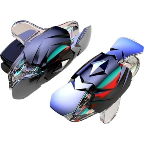 1 Pair JS332 Gaming Trigger Sensitive Universal Transparent Bidirectional External Phone Gaming Fire Button for iPhone