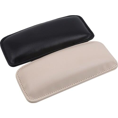 1pcs Black Car Knee Cushion Leather Knee Pad For Car Interior Pillow Comfortable Memory Foam Universal To Car Truck