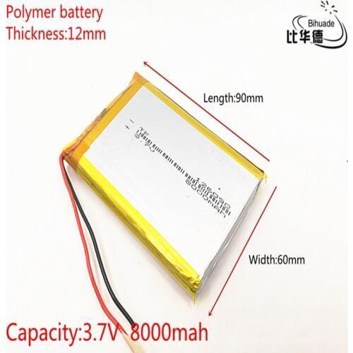126090 3.7 V lithium polymer 8000 mah DIY mobile emergency power charging battery