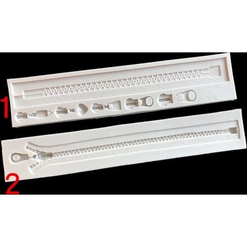 2PCS / Set of DIY clay bag clothes pants zipper silicone mold baking chocolate drip glue