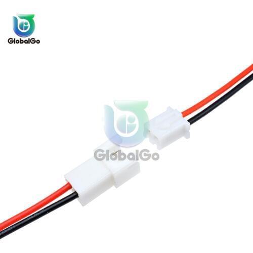 2pcs/Lot Male+Female XH 2PIN 2.54MM 26AWG PCB Connector 2pin Wire Cable Connector Plug Socket 20CM Length