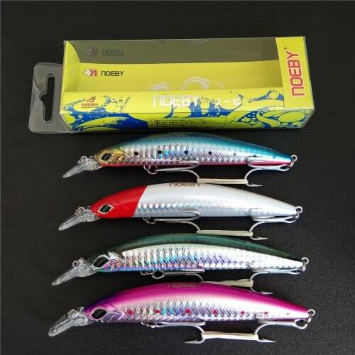 Noeby 4pcs Wobblers Sinking Minnow wobbler Fishing Lure 110mm 19g Artificial Hard Baits for Sea Bass Tackle Fishing Accessories