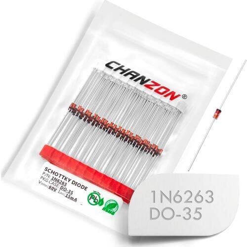 50 Pcs) 1N6263 Schottky Barrier Rectifier Diodes 15mA 60V DO-35 Axial 1N IN 6263 IN6263 15 mA 60 Volt