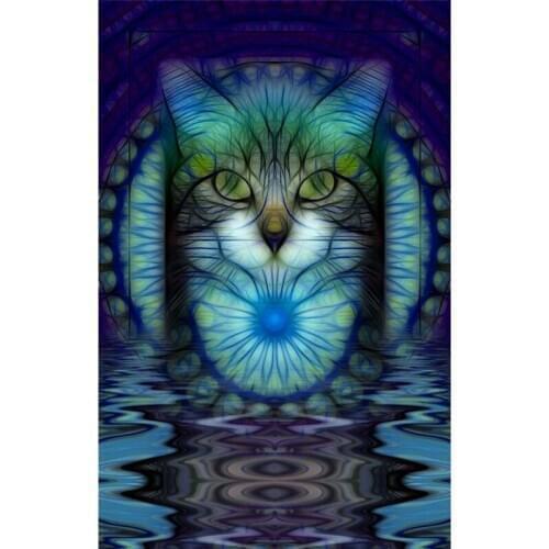 Diamond embroidery animals Cartoon diy diamond painting cross stitch kits diamond mosaic blue cat crystal embroidery M7160R