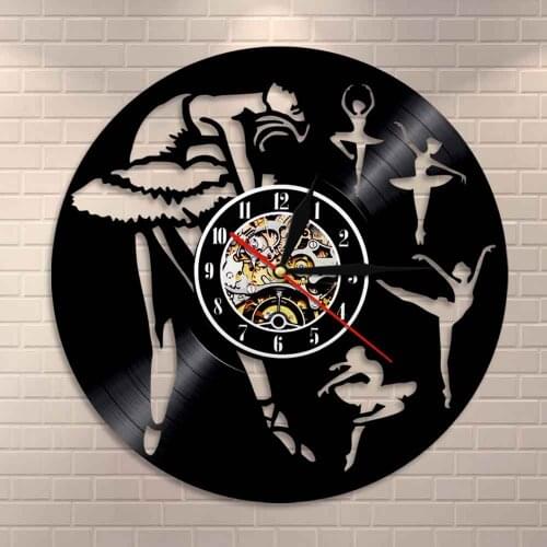 Ballet Dancers Vintage Vinyl Record Clock Ballerina Wall Clock Kids Room Nursery Wall Decor Dancing Girls Wall Clock Ballet Gift
