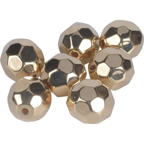 3 4 6 8 10 12mm Gold Color CCB Plastic Bead Faceted Sphere Loose Spacer Beads For Jewelry Making DIY Bracelet Necklace Supplies