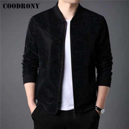 COODRONY Brand Autumn Winter New Arrival Mens Jacket Fashion Sheepskin Zipper Coat Men Soft Warm Genuine Leather Outerwear C8098