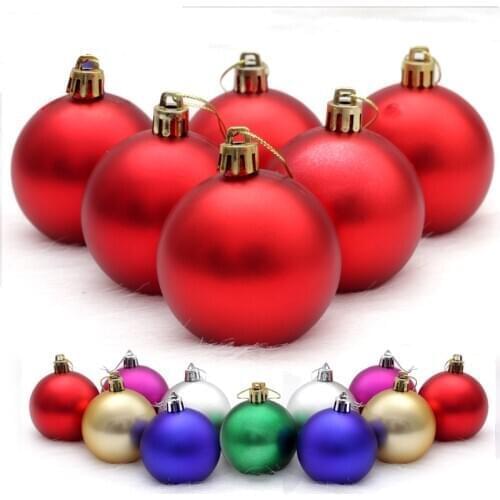 6cm 8cm 10cm Christmas Ball Ornaments Matte Smooth Hanging Balls Baubles Mall Scene Decorative Colorful Balls Home Party Decor