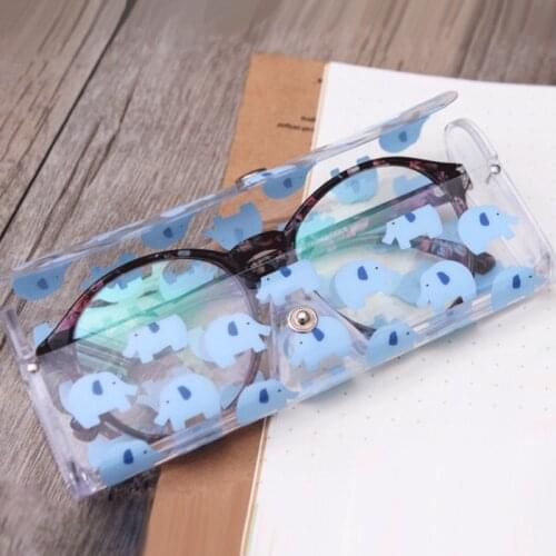 Cartoon Cute Travel Women Transparent PVC Eye Glasses Box Bag Case Protection Holder Carry Box Eyewear Accessories