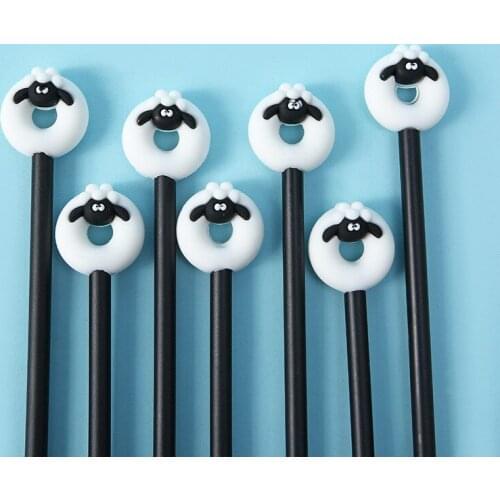36 pcs/lot Cartoon Sheep Dounts Gel Pen Cute 0.5 mm black ink Signature Pens School Office writing Supplies Promotional Gift