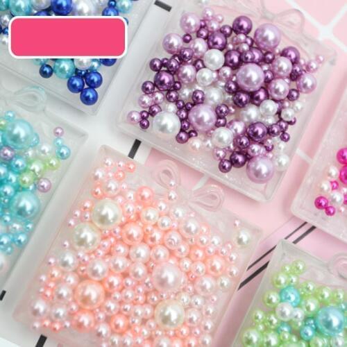 120pcs Acrylic Imitation Pearls For Crafts Mix 2.5-8mm No Hole Art Pearl Beads Jewelry Making Pearls For Handicrafts Material