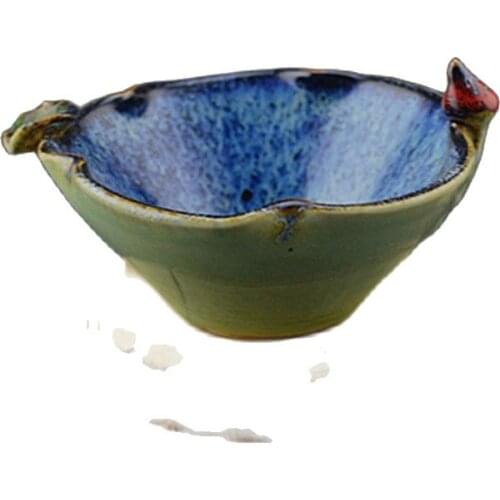 China Qianlong color kiln flower glaze small lotus bowl
