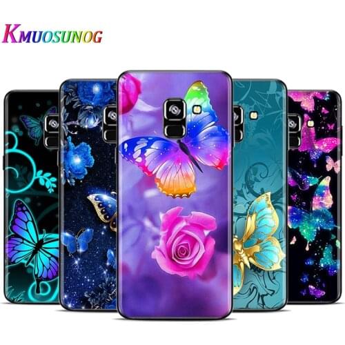 Beautiful butterfly For Samsung Galaxy A9 A9S A8 A8S A7 A750 A6 A6S A5 A3 Plus Star 2016 2017 2018 Black Phone Case