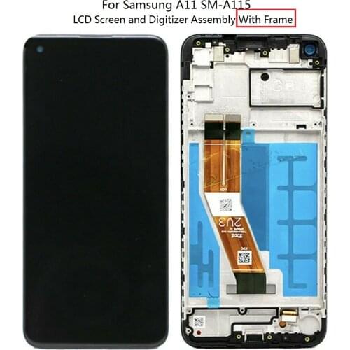 OEM For Samsung Galaxy A11 A115 SM-A115F/DS LCD Screen With Digitizer Touch Screen and Frame Assembly Replace Part - Black