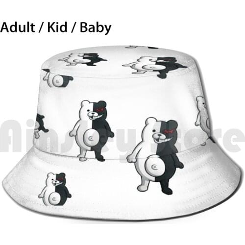 Monokumas Bucket Hat Adult kid baby Beach Sun Hats Danganrompa Monokuma Dr Monokumas