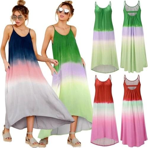 Contrast Color Block Dress Harajuku Xxl Women Sleeveless Irregular Dress Spaghetti Strap Sukienka Sling Shirred Dress Open Back