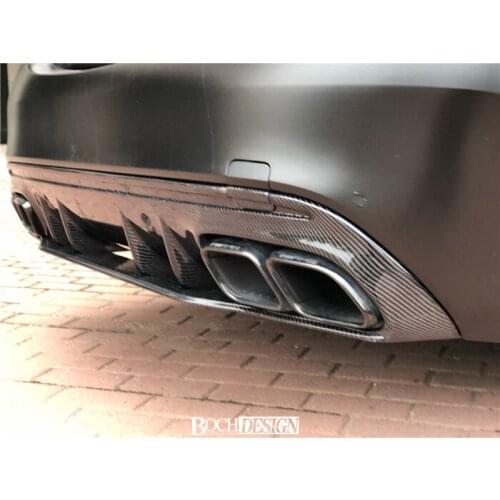 Suitable for C-class Benz C200 C300 Coupe Two Door Modified C63 Amg Carbon Fiber Rear Lip and Tail Throat