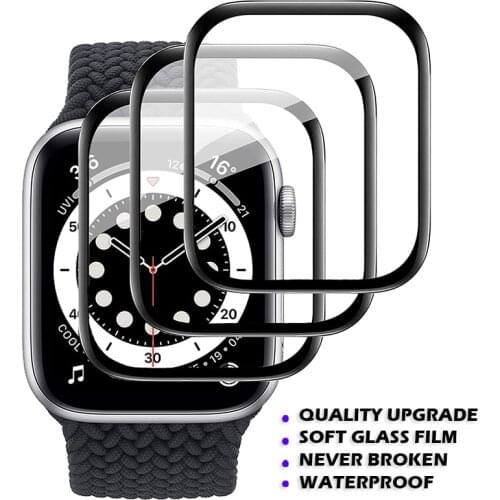 Full Curved Screen Protector For Apple Watch 6 5 4 3 SE 38mm 42mm Anti-blue Film For iWatch 40mm 44mm (Not Tempered Glass)