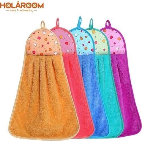 Microfiber Towel Super Soft Absorbent Cartoon Printed Hand towel Hanging Bathroom Kitchen Towel Cleaning Cloth Hand Towel 1pc