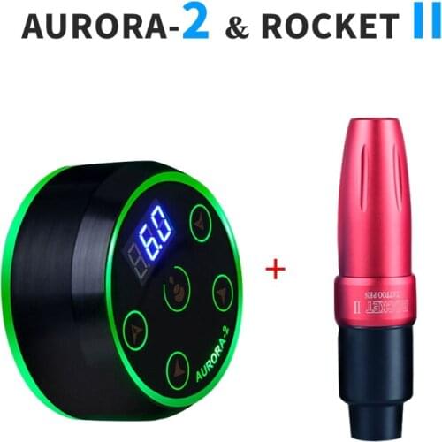 Tattoo Machine Professional Tattoo Kit Profession Rocket II Tattoo Pen With AURORA-II Tattoo Power Supply