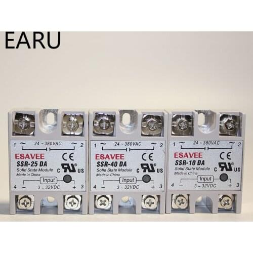 Free Shipping SSR -10DA/25DA/ 40DA DC Control AC SSR White Shell Single Phase Solid State Relay WITHOUT Plastic Cover