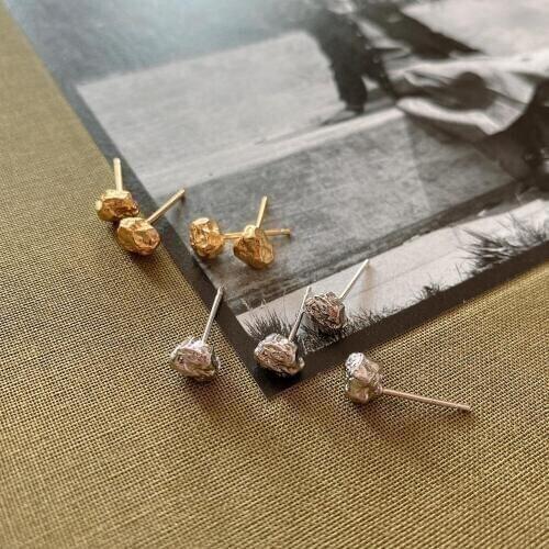 1PAIR 100% Authentic 925 Sterling silver volcanic lava Stud Earrings Fine jEWELRY Womens TLE925