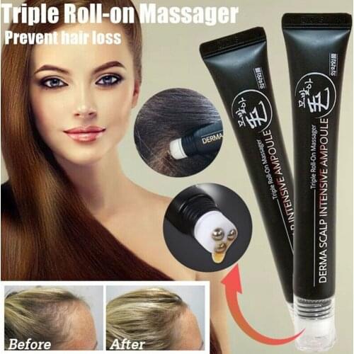 20ml Salon Hair Growth Serum Scalp Intense Roll on Hair Growth Massager Fast Hair Regrow Hair Loss Essence